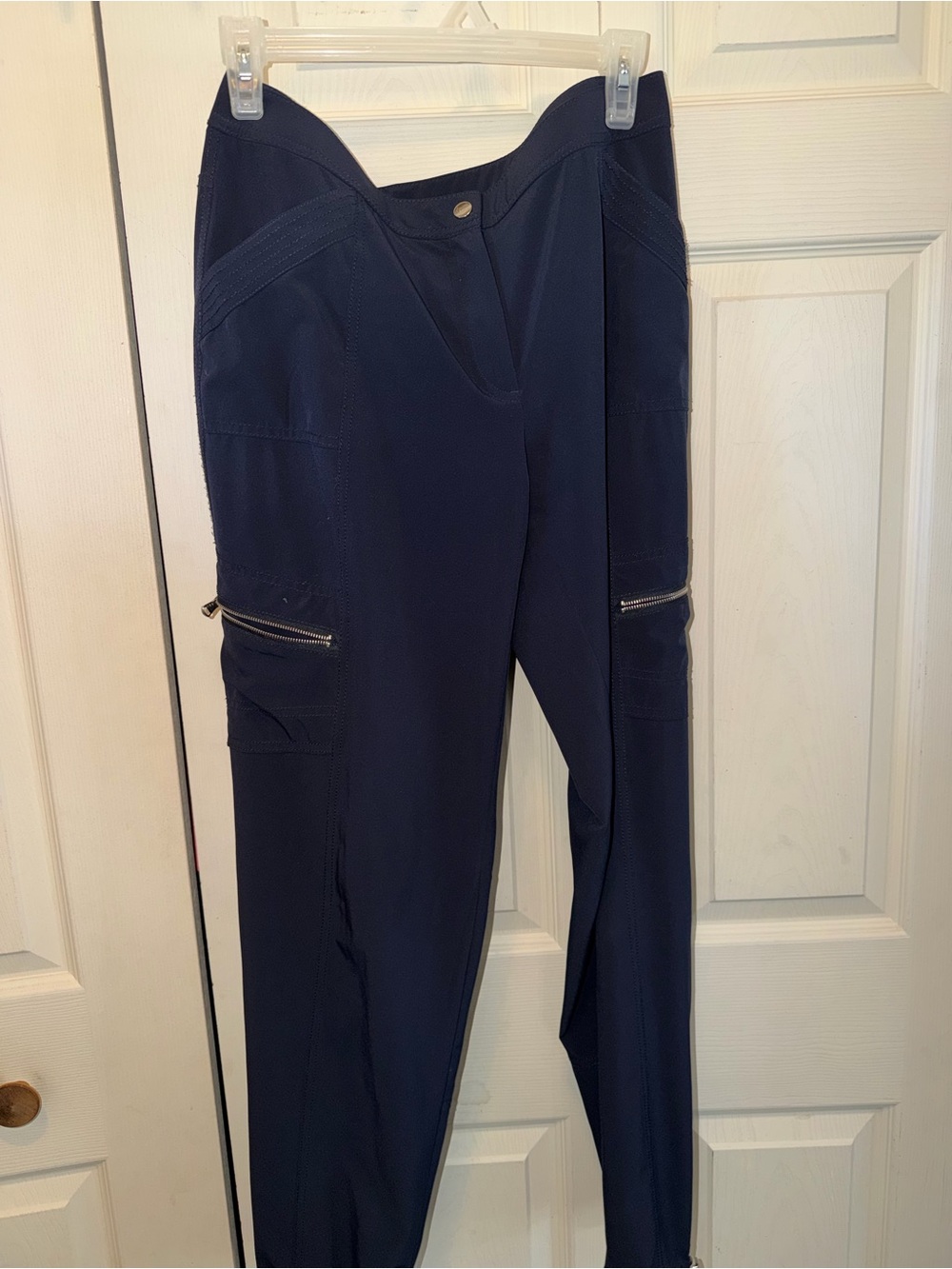 Slim Navy Cargo pants  with Zip Pocket Detail